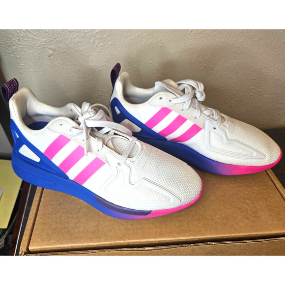 adidas Shoes - Adidas ZX 2K Flux Women Sz 6.5 Casual Gradient Sole White Pink Sneaker FY0607‎